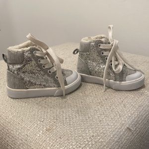 Gymboree toddler girls high top sequin sneaker